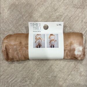 Time and Tru Tan Kimono Wrap